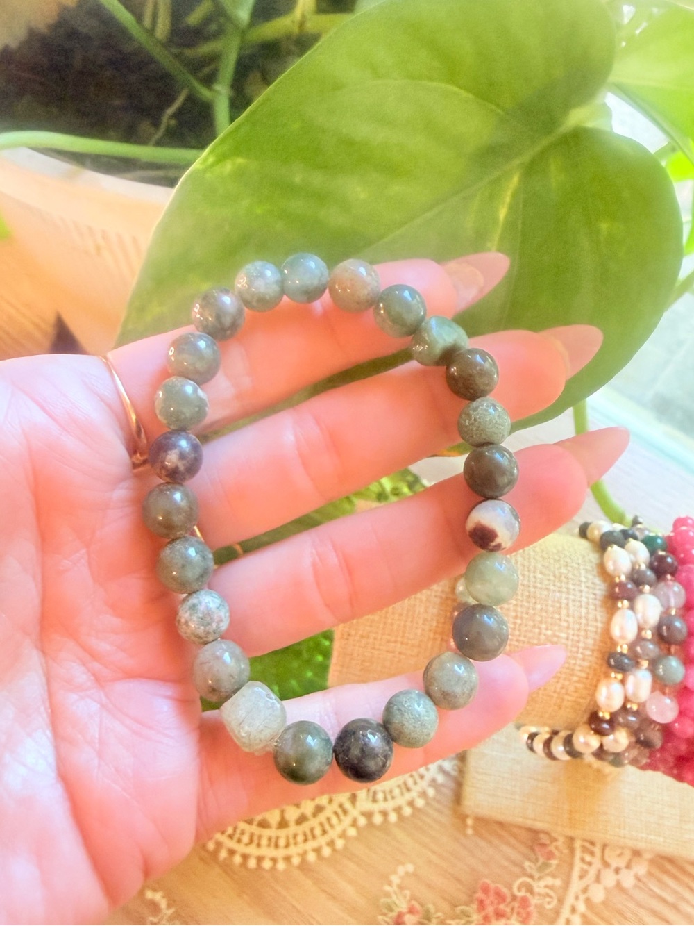 Indian agate crystal bracelet